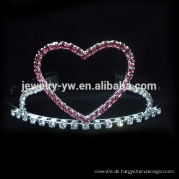 Billige NEUE Braut-Festzug-Haar-Tiara-Herz-Rhinestone-Kristallkrone